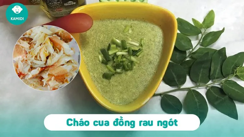 Cháo cua đồng rau ngót giúp bé bổ sung vitamin K