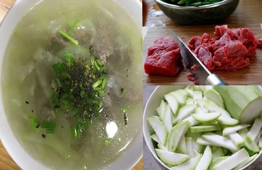 Canh thịt bò nấu bầu thanh đạm, an thai