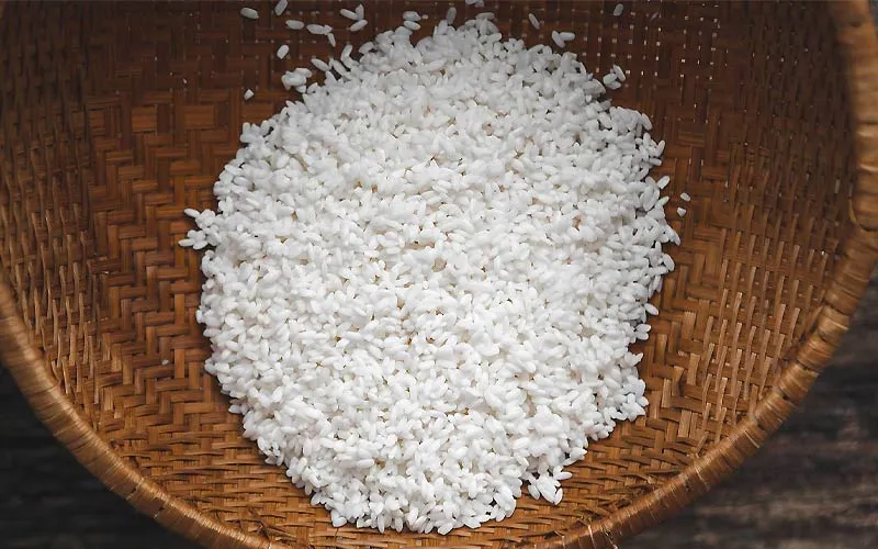 Gạo nếp đã ngâm mềm