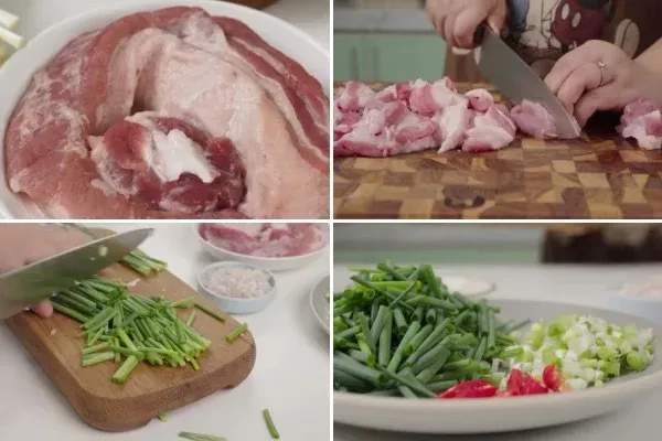 Sơ chế, cắt lát thịt ba chỉ