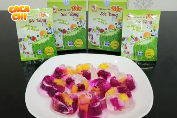 Thạch rau câu con cá dẻo nhiều màu sắc bắt mắt trang trí trên đĩa