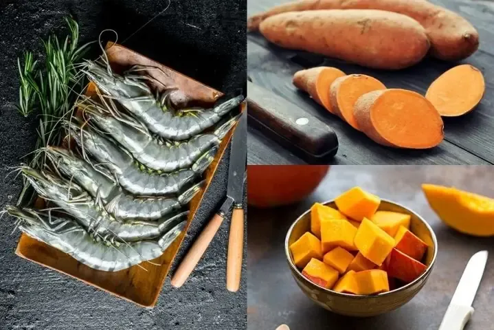 Hình ảnh cháo tôm khoai lang bí đỏ thơm ngon cho bé