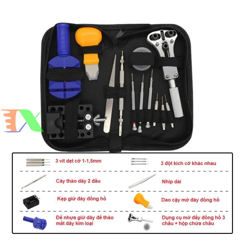Bộ dụng cụ tháo lắp đồng hồ 13 món hoàn chỉnh