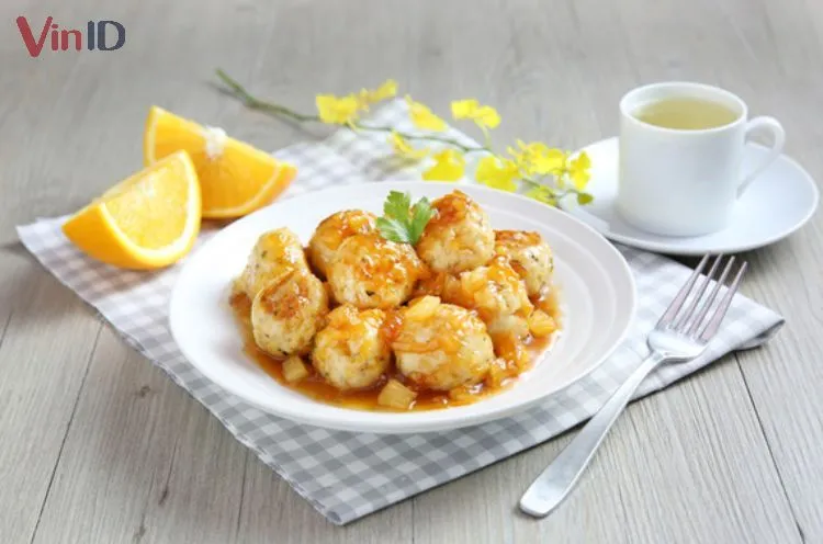 Gà viên phô mai sau khi chiên vàng