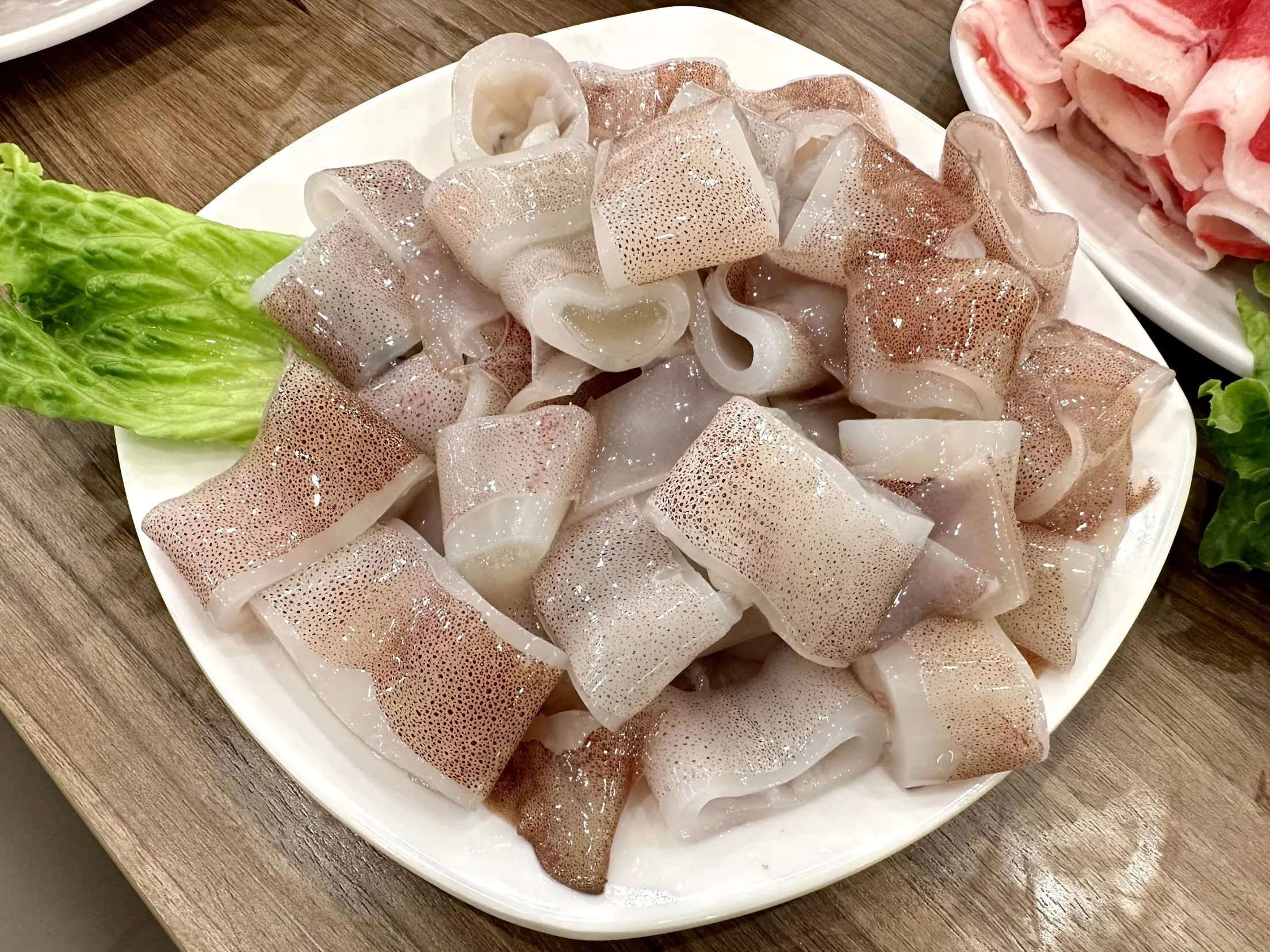 Mực ống tươi sống dùng làm nộm hải sản