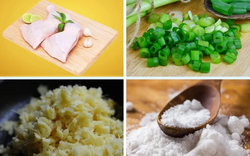 Nguyên liệu làm gà nướng trái dừa