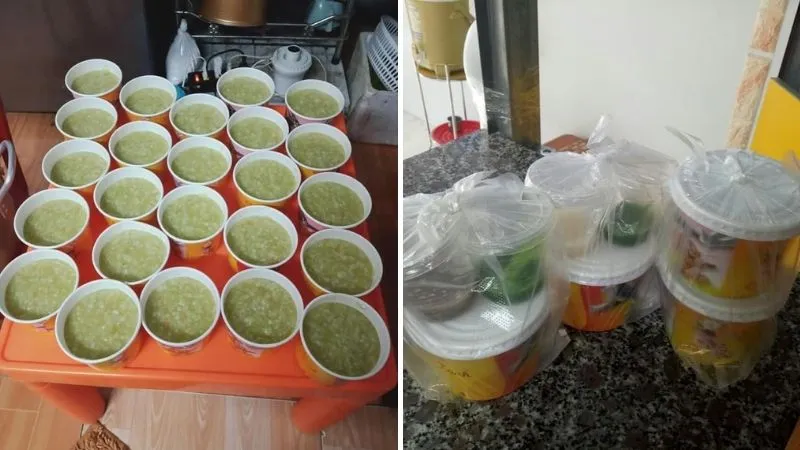 Cháo Măm Măm được trình bày đẹp mắt giúp kích thích vị giác của trẻ nhỏ