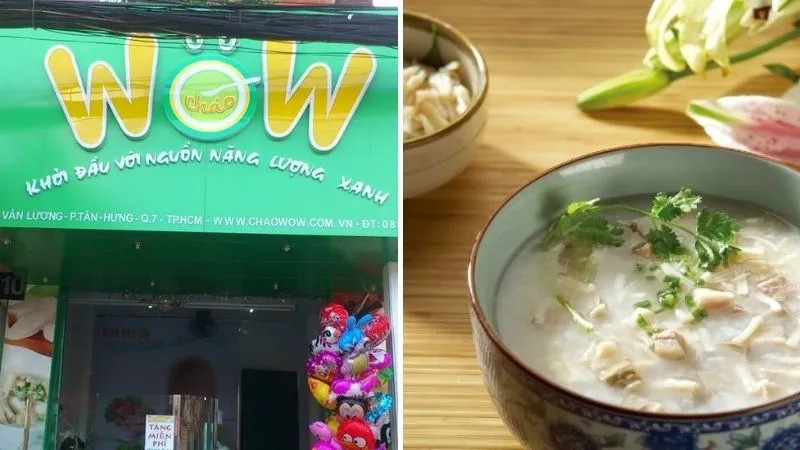 Thực đơn đa dạng của cửa hàng cháo dinh dưỡng Wow tại Quận 7