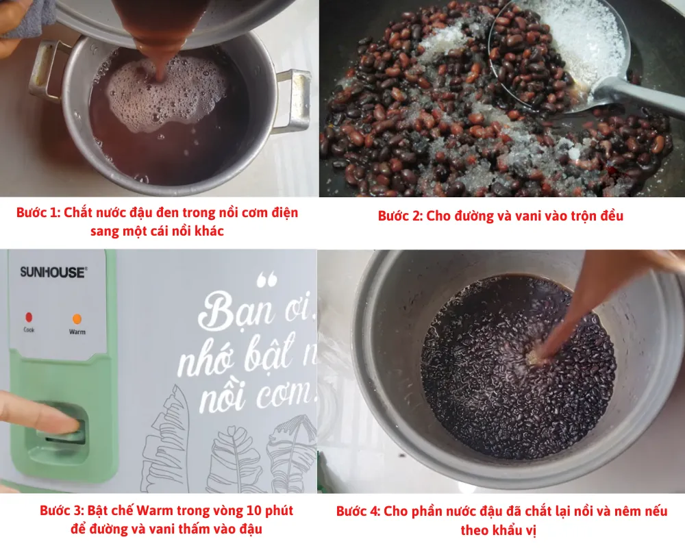 Hoàn thiện công đoạn sên đường giúp chè đỗ đen đậm đà và thơm ngon hơn