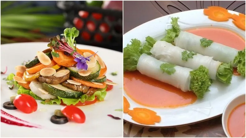Món lẩu chay đặc sắc tại Tịnh Quán được chuẩn bị kỹ lưỡng