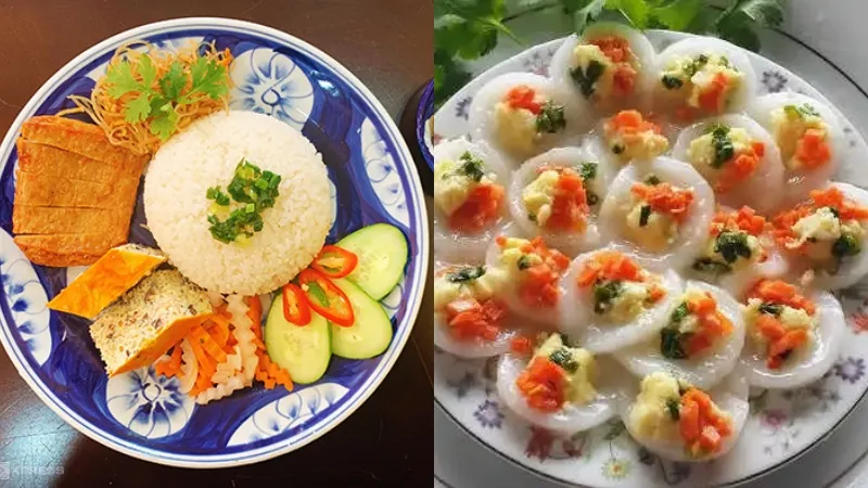Món cơm chiên dương châu chay đầy màu sắc tại quán Nhật Lệ