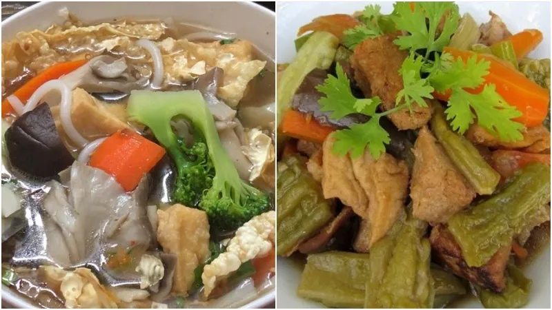 Bát bún chay nóng hổi với nước dùng thanh ngọt tại Diệu Lạc