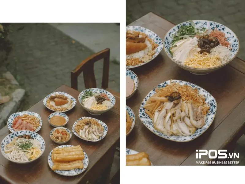 Bún thang và xôi gà