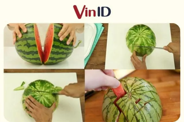 Miếng dưa hấu hình khối dài dễ dàng thưởng thức