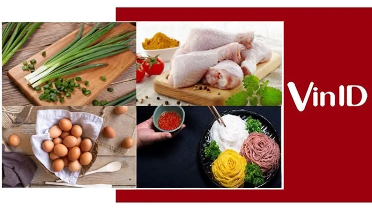 Nguyên liệu làm bún gà xé