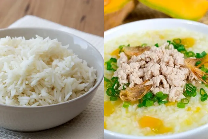 Bạn có thể sử dụng cơm nguội để nấu cháo, giúp rút ngắn thời gian nấu mà vẫn đảm bảo dinh dưỡng