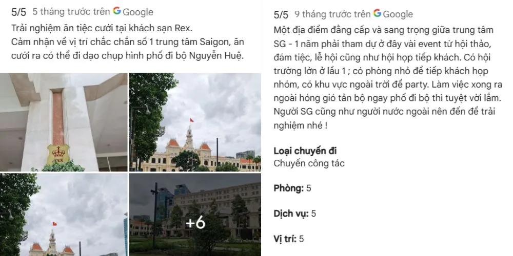 Đánh giá khách tham dự tiệc cưới tại Rex