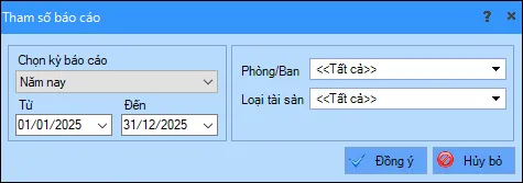 Màn hình khai báo tham số báo cáo S26-H
