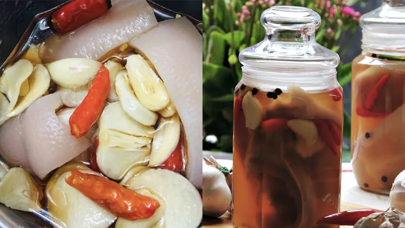 Quá trình đóng hũ thịt muối chua ngọt