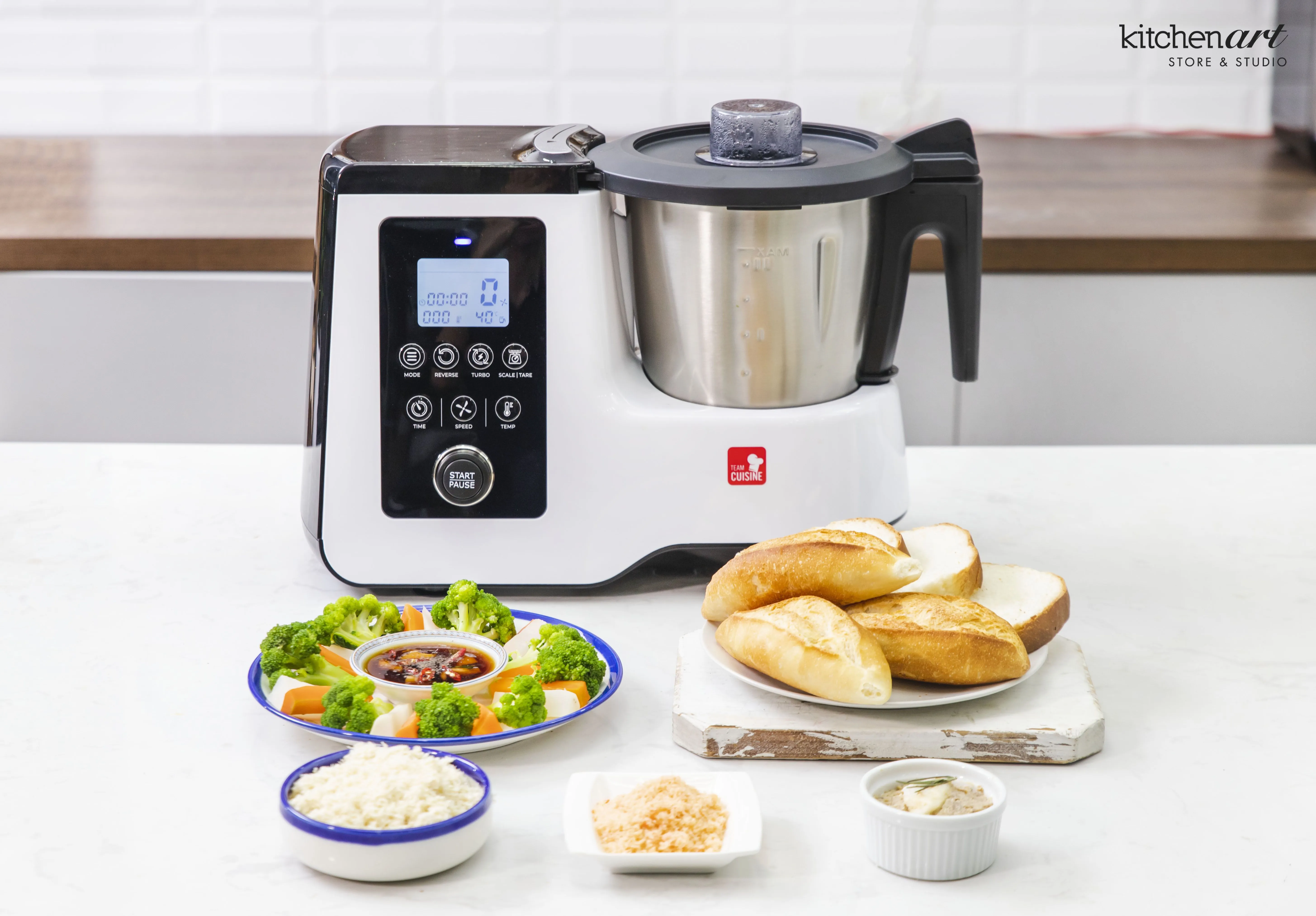 Bộ phụ kiện đầy đủ của robot nấu ăn có thể rửa bằng máy rửa bát