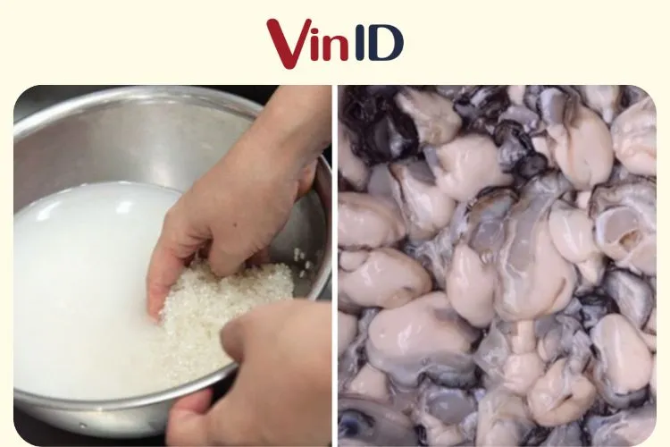 Ngâm gạo và sơ chế các loại nguyên liệu