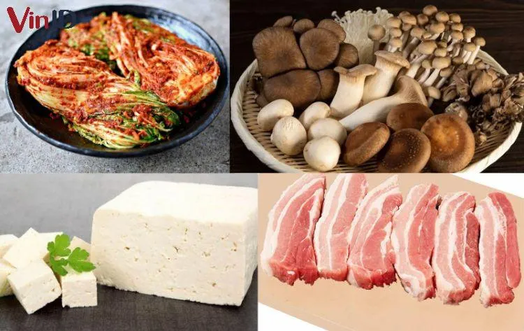 Các loại nấm tươi phong phú cho nồi lẩu kim chi thêm thanh ngọt