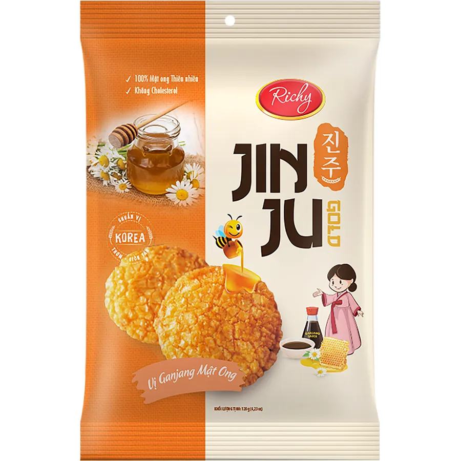 Bánh gạo Jinju Gold Ganjang mật ong 120g
