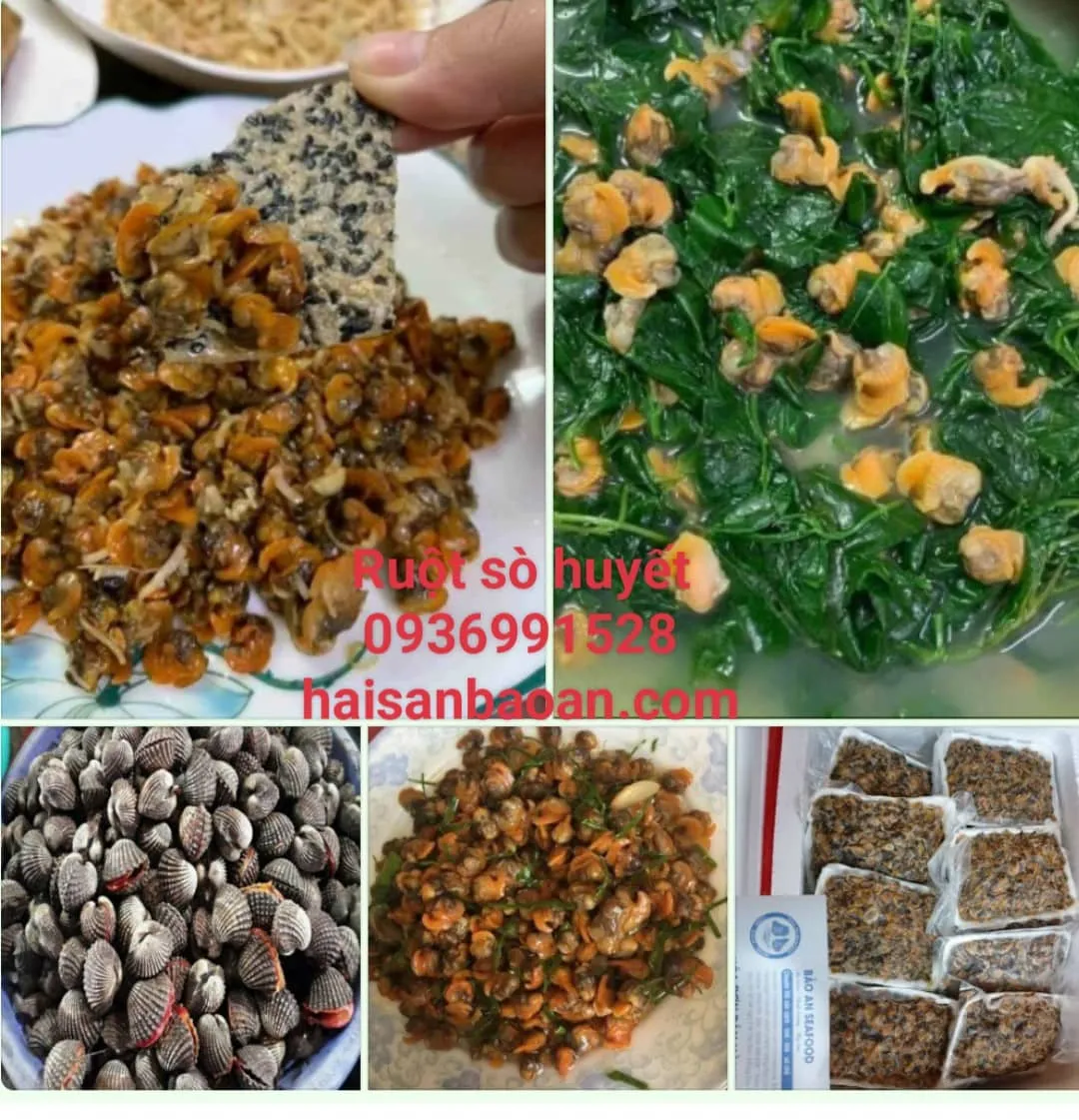 Tô canh sò huyết nấu mồng tơi hoàn thiện thơm ngon