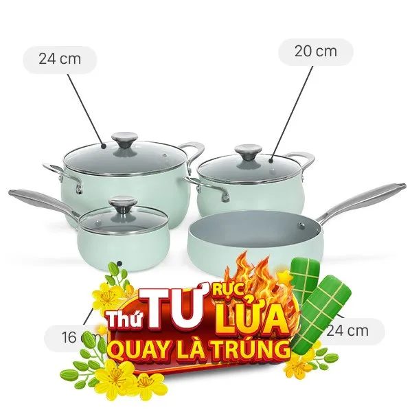 Quánh chống dính hiện đại giúp chế biến món cải xoong xào thịt heo sạch sẽ