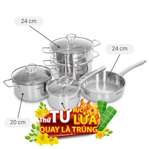 Bộ nồi inox chất lượng là trợ thủ đắc lực trong gian bếp hiện đại