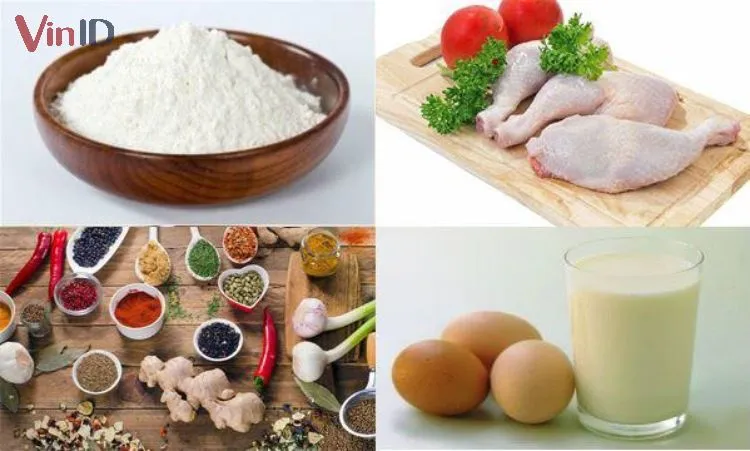 Nguyên liệu cho món gà sốt phô mai