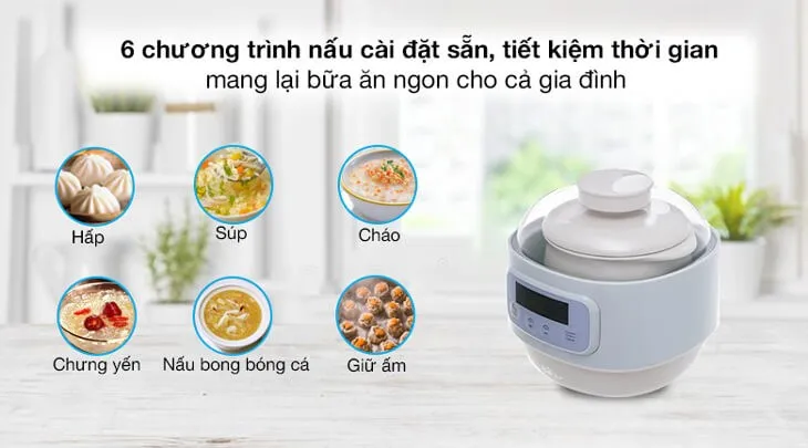Nồi nấu chậm với nhiều chương trình nấu cài đặt sẵn