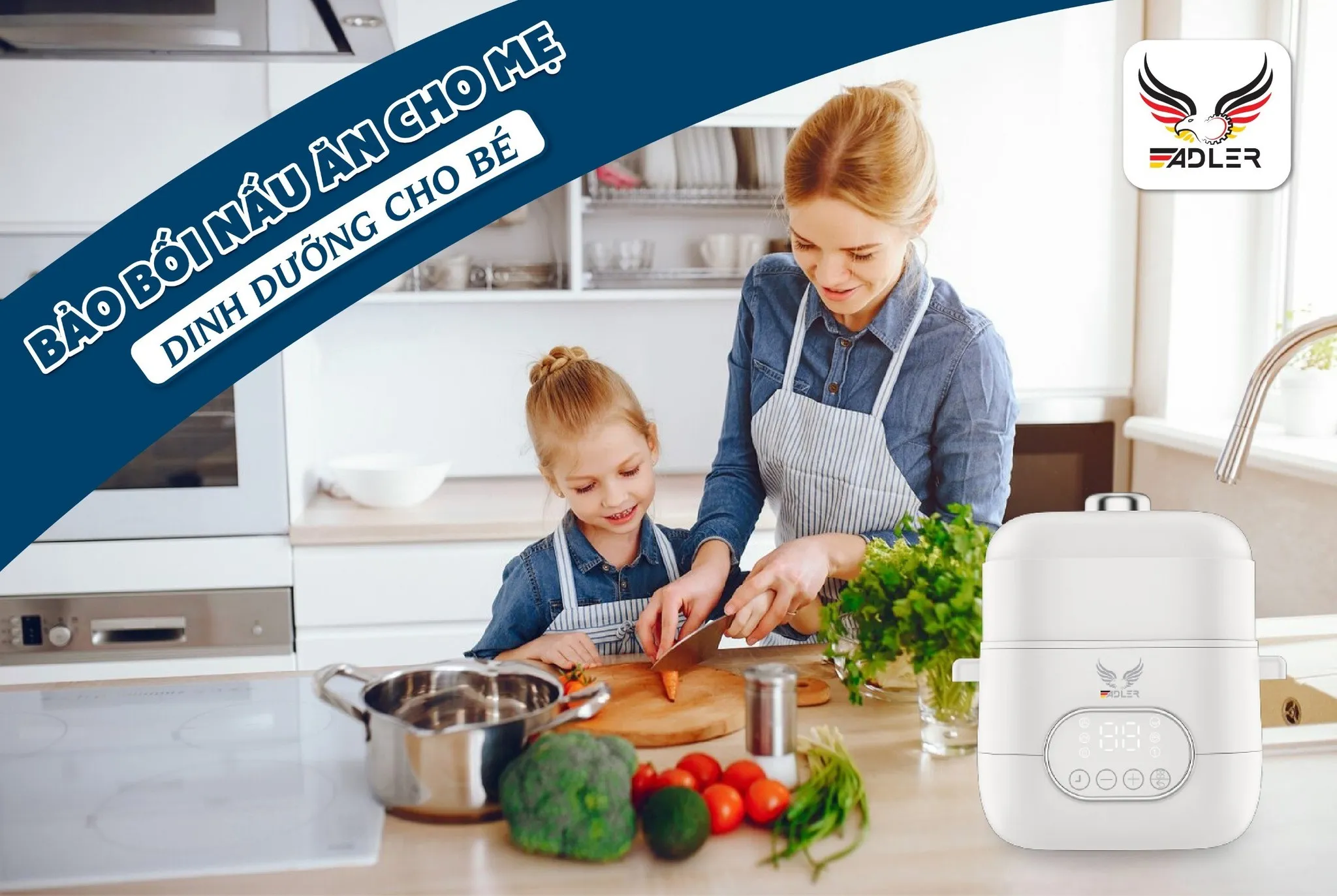 Các chế độ nấu đa năng của nồi Adler giúp mẹ nhàn tênh khi chuẩn bị bữa sáng cho bé
