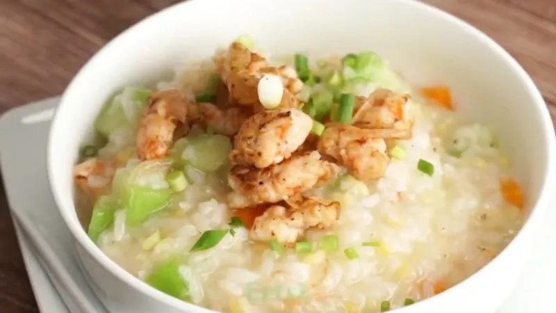 Món cháo tôm bí xanh thanh mát giải nhiệt ngày hè