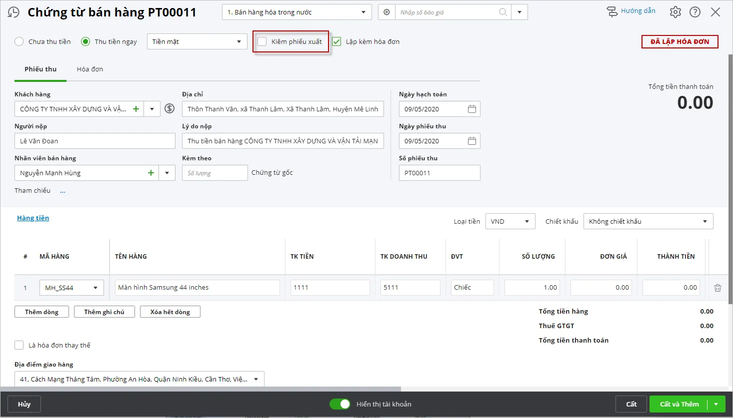 Cách lập chứng từ bán hàng và xuất hóa đơn khi thanh lý thiết bị bếp nhà hàng