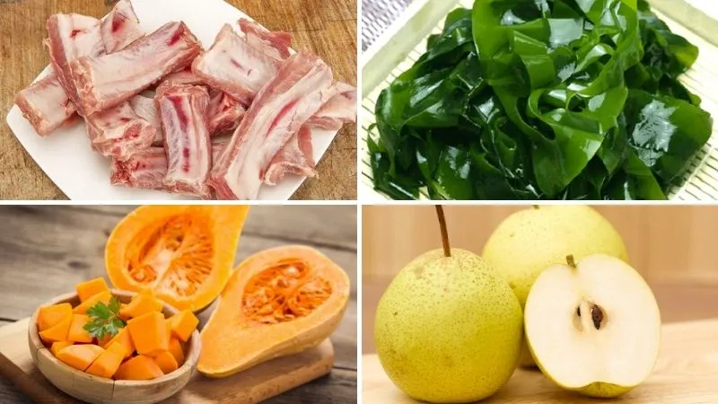 Nguyên liệu chuẩn bị cho món canh