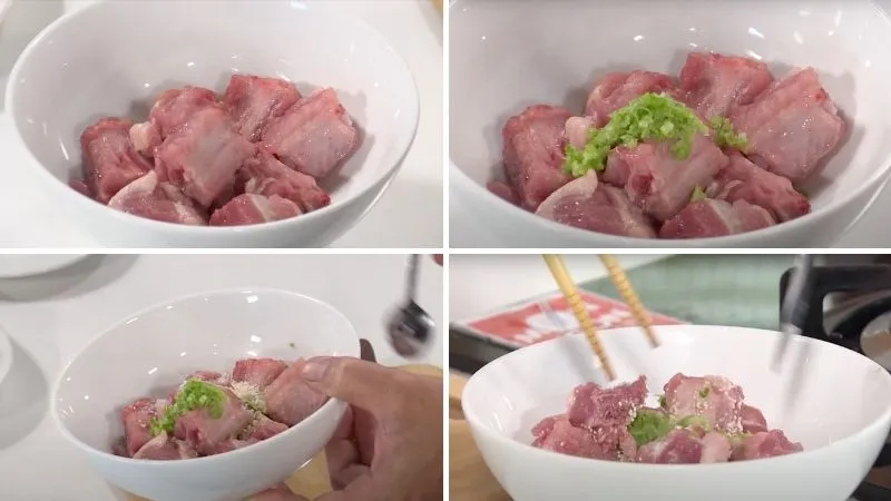 Thao tác tẩm ướp gia vị tinh tế