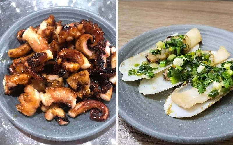 Hải sản nướng của quán thì rất ngon, món nổi tiếng nhất chính là mực nướng và bạch tuộc nướng.