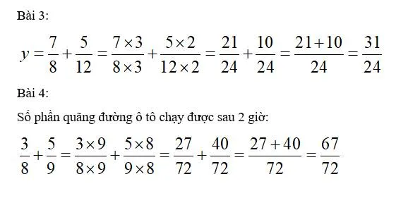 Bài tập so sánh phép cộng phân số