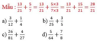 Bài tập tính theo mẫu