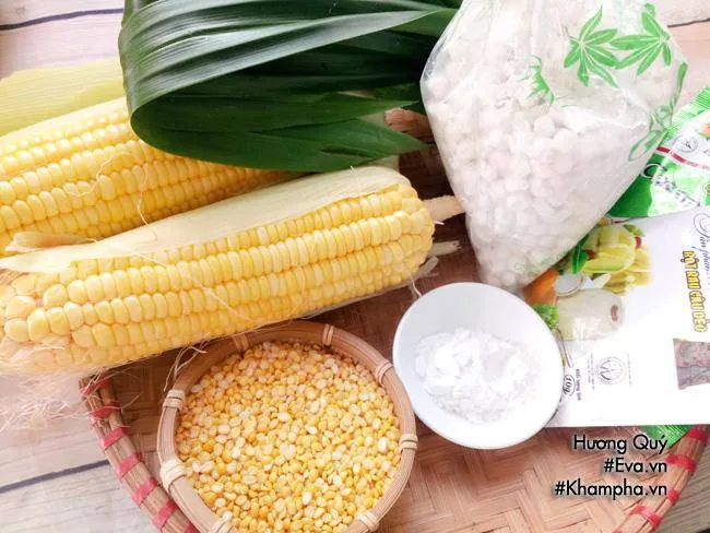 Hình ảnh nguyên liệu cần có để nấu chè bắp
