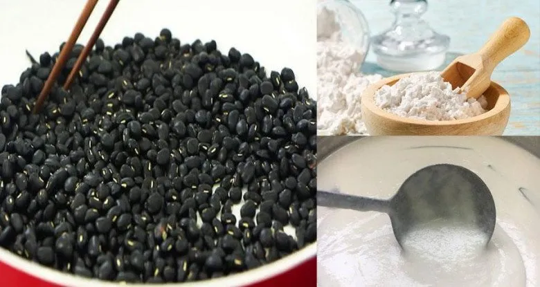 Chè đậu đen với viên bột năng và nước cốt dừa