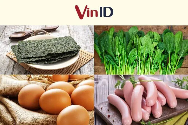 Các nguyên liệu làm cơm cuộn kimbap truyền thống tươi ngon