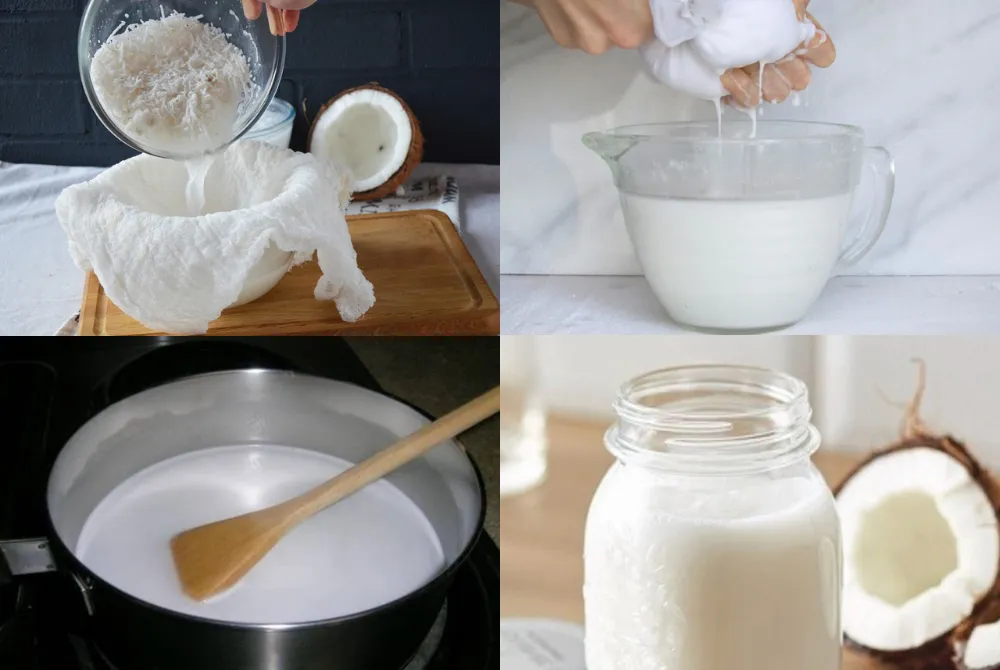 Các bước làm nước cốt dừa vô cùng đơn giản