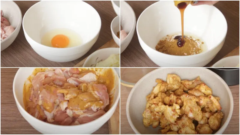 Ướp và chiên gà