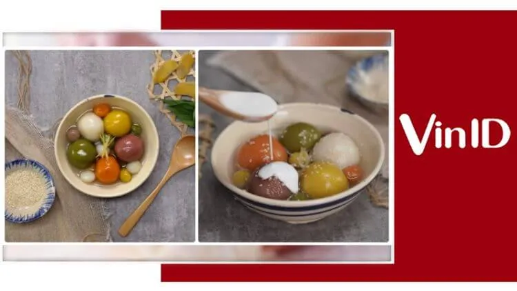 Thành phẩm món chè trôi nước màu sắc