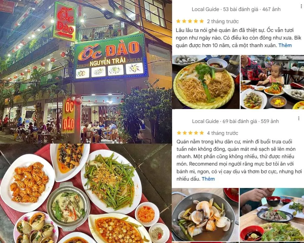 Tất cả các món ăn đều được chế biến tươi mới và bán hết trong ngày