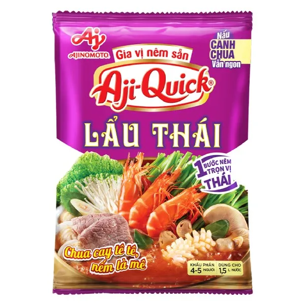 Gia vị lẩu Aji Quick gói 50g - Gia vị pha sẵn cho lẩu Thái Tom Yum