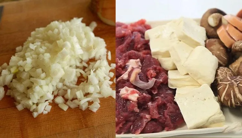 Các bước chuẩn bị nguyên liệu nấu lẩu bò kim chi