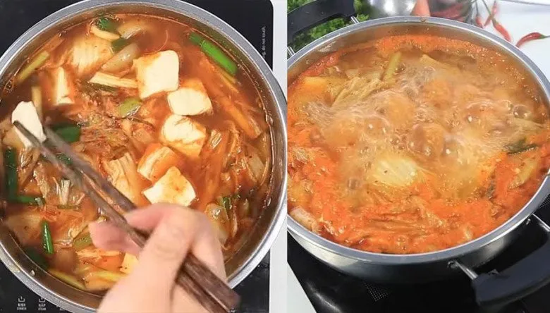 Lẩu bò kim chi cay nồng hấp dẫn cho ngày se lạnh